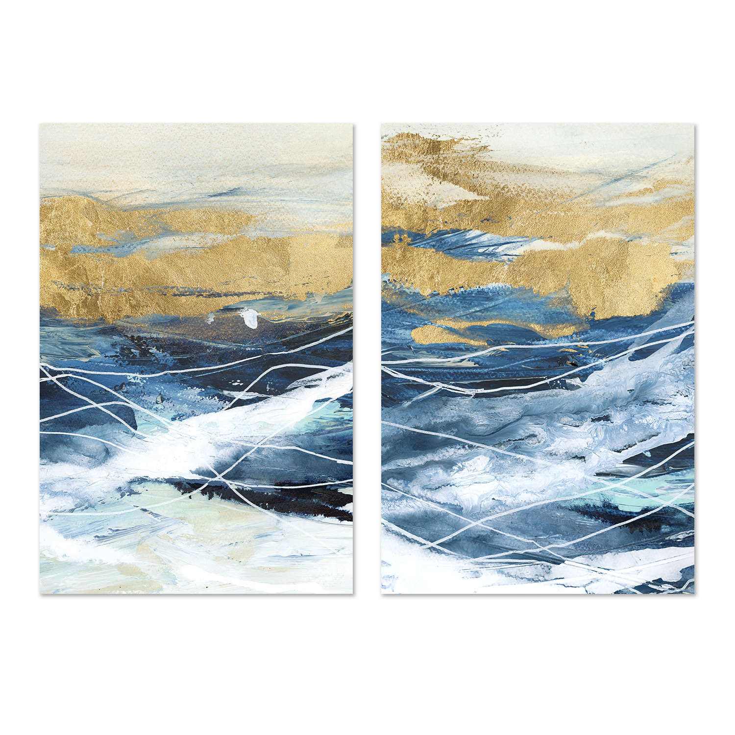 wall-art-print-canvas-poster-framed-Like A Storm, Style A & B, Set of 2 , By Nina Blue-1