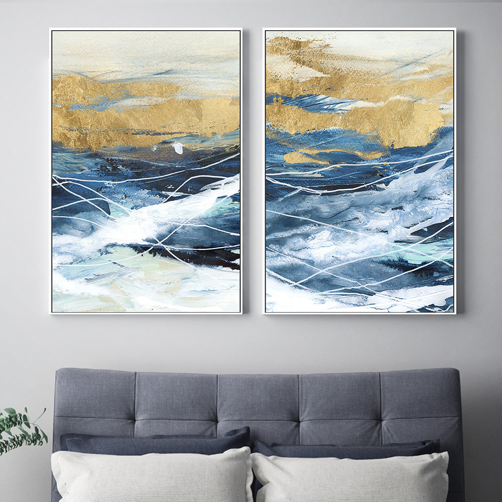 wall-art-print-canvas-poster-framed-Like A Storm, Style A & B, Set of 2 , By Nina Blue-2