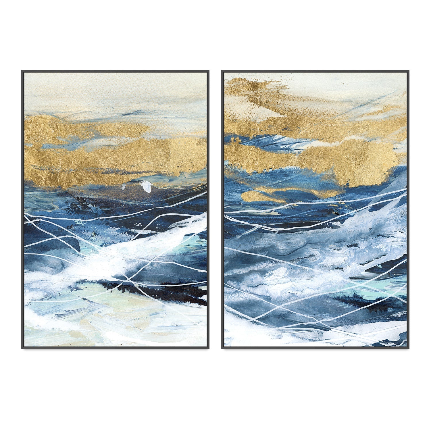 wall-art-print-canvas-poster-framed-Like A Storm, Style A & B, Set of 2 , By Nina Blue-3