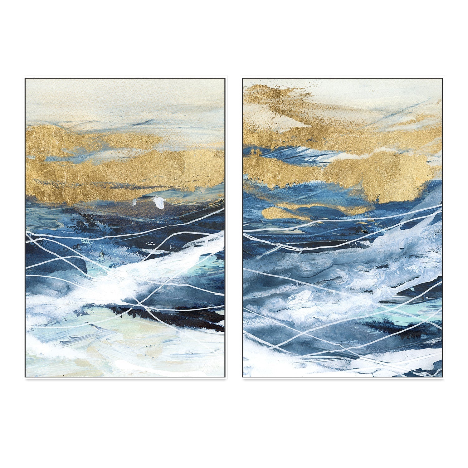 wall-art-print-canvas-poster-framed-Like A Storm, Style A & B, Set of 2 , By Nina Blue-5