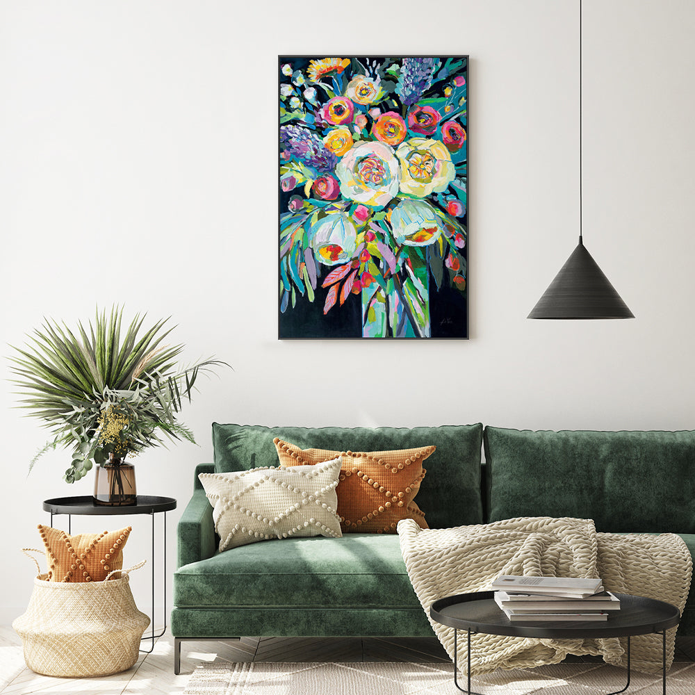 wall-art-print-canvas-poster-framed-Lilys Bouquet Black-by-Jeanette Vertentes-Gioia Wall Art