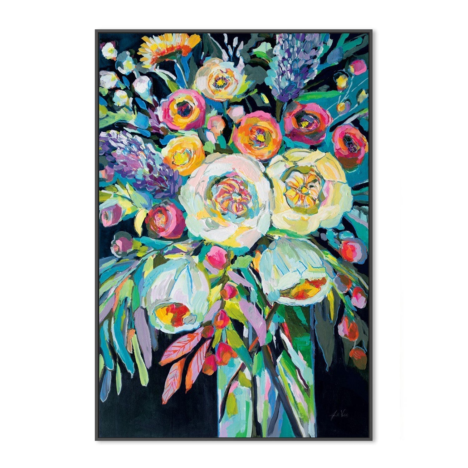 wall-art-print-canvas-poster-framed-Lilys Bouquet Black-by-Jeanette Vertentes-Gioia Wall Art