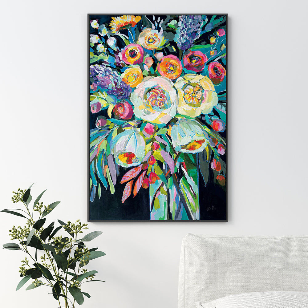 wall-art-print-canvas-poster-framed-Lilys Bouquet Black-by-Jeanette Vertentes-Gioia Wall Art