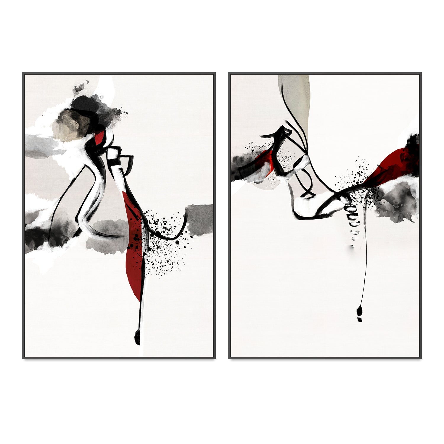 wall-art-print-canvas-poster-framed-Linked, Style A & B, Set Of 2 , By Roberto Moro Art-3