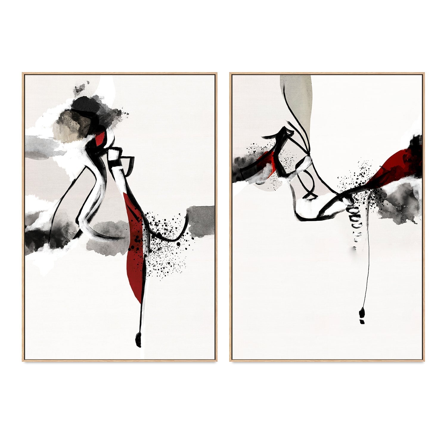 wall-art-print-canvas-poster-framed-Linked, Style A & B, Set Of 2 , By Roberto Moro Art-4