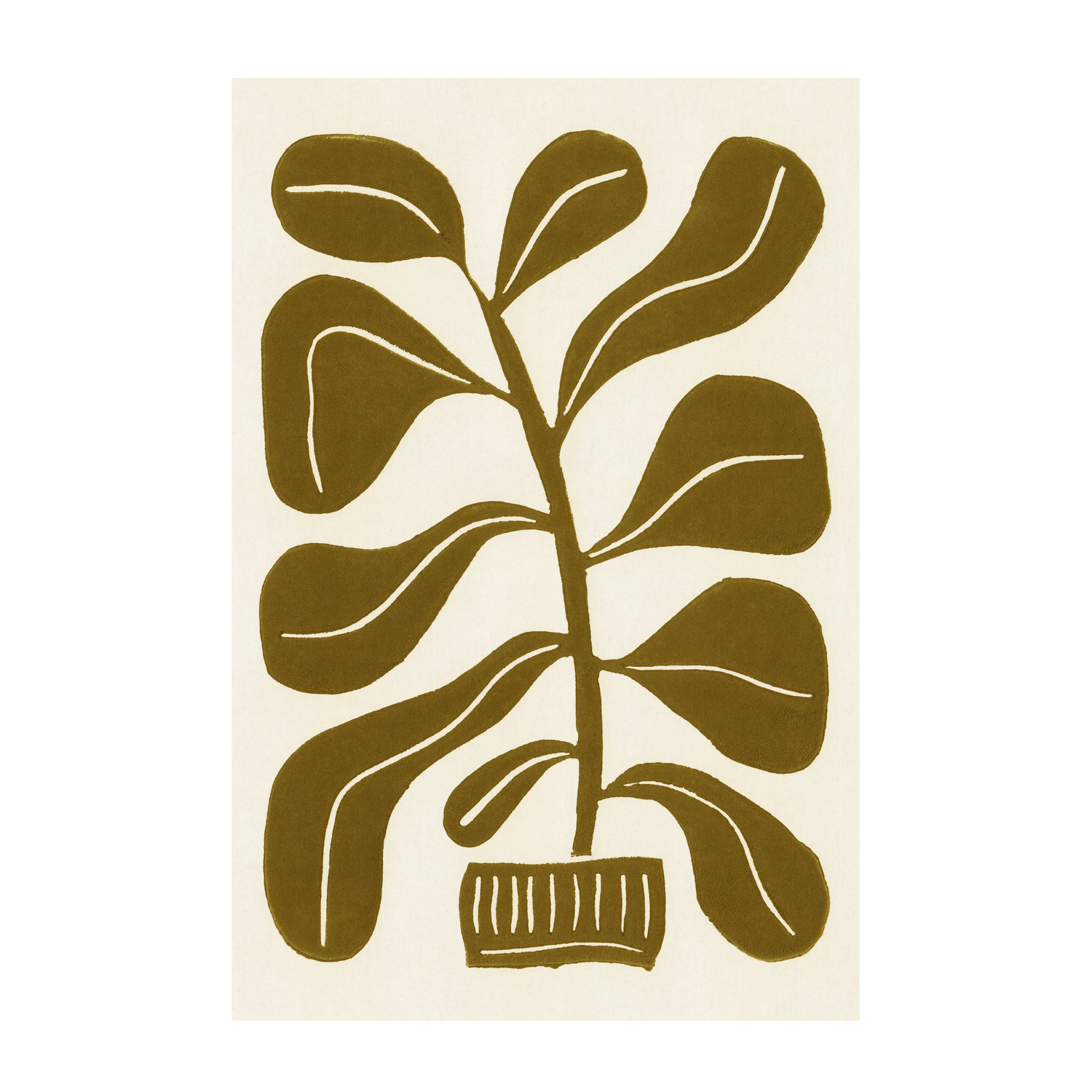 wall-art-print-canvas-poster-framed-Linocut Houseplant-1