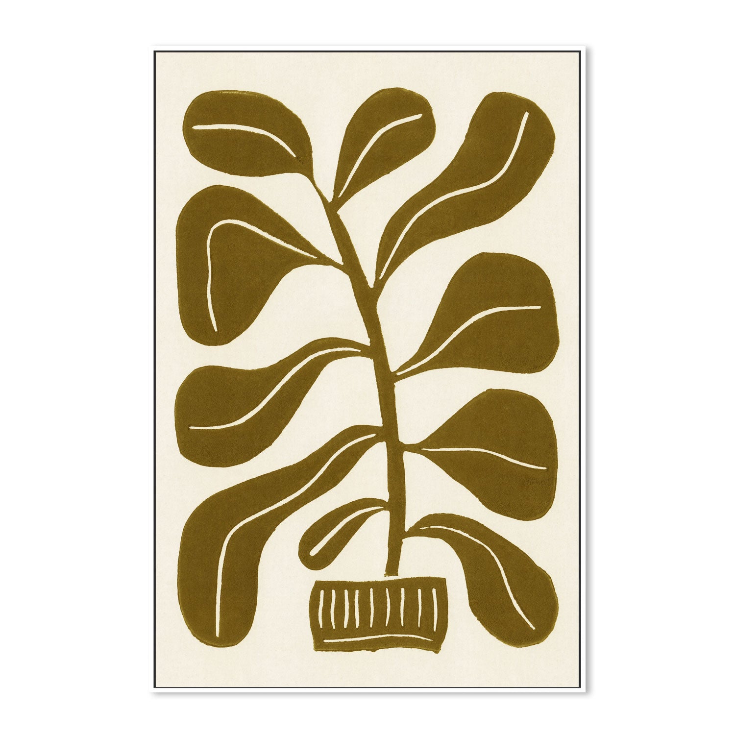 wall-art-print-canvas-poster-framed-Linocut Houseplant-5