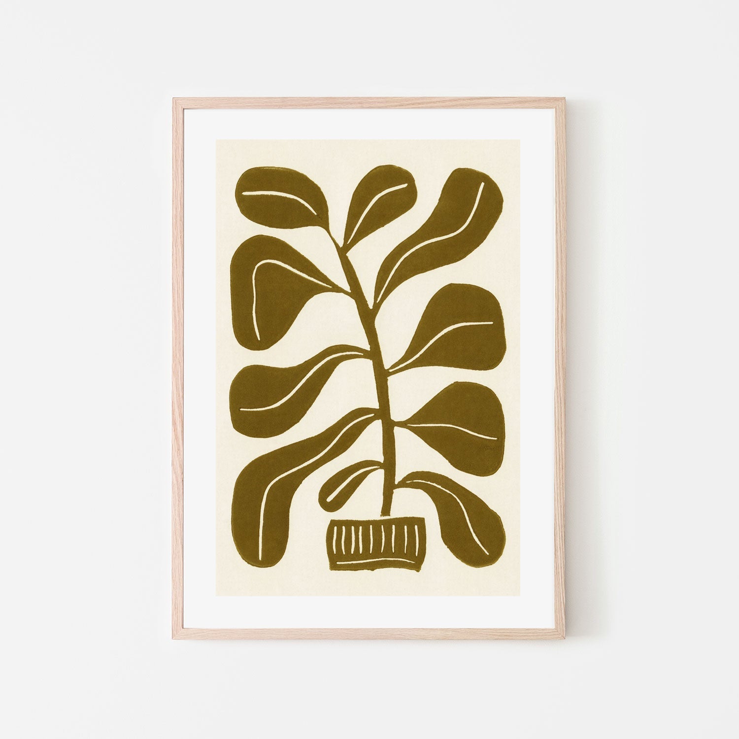 wall-art-print-canvas-poster-framed-Linocut Houseplant-6