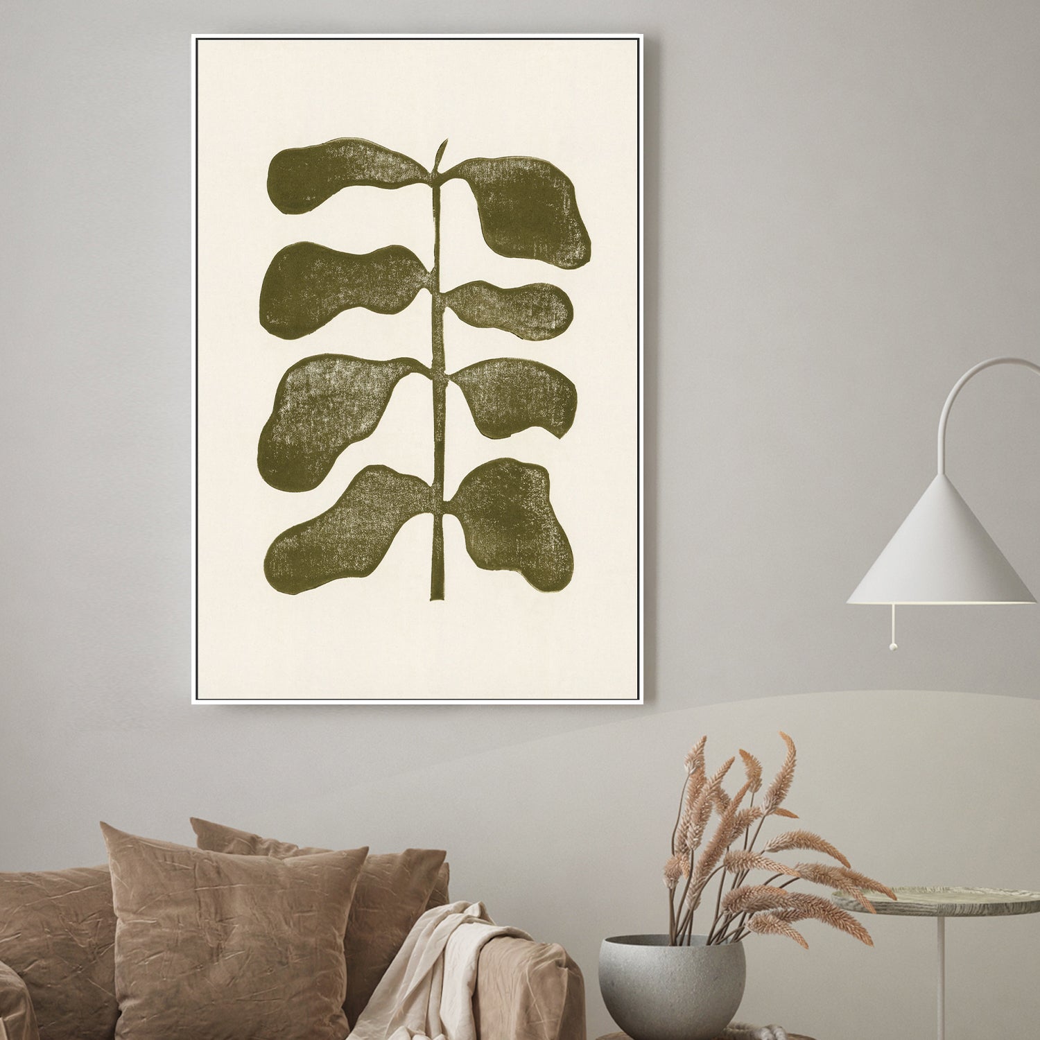 wall-art-print-canvas-poster-framed-Linocut Plant-2