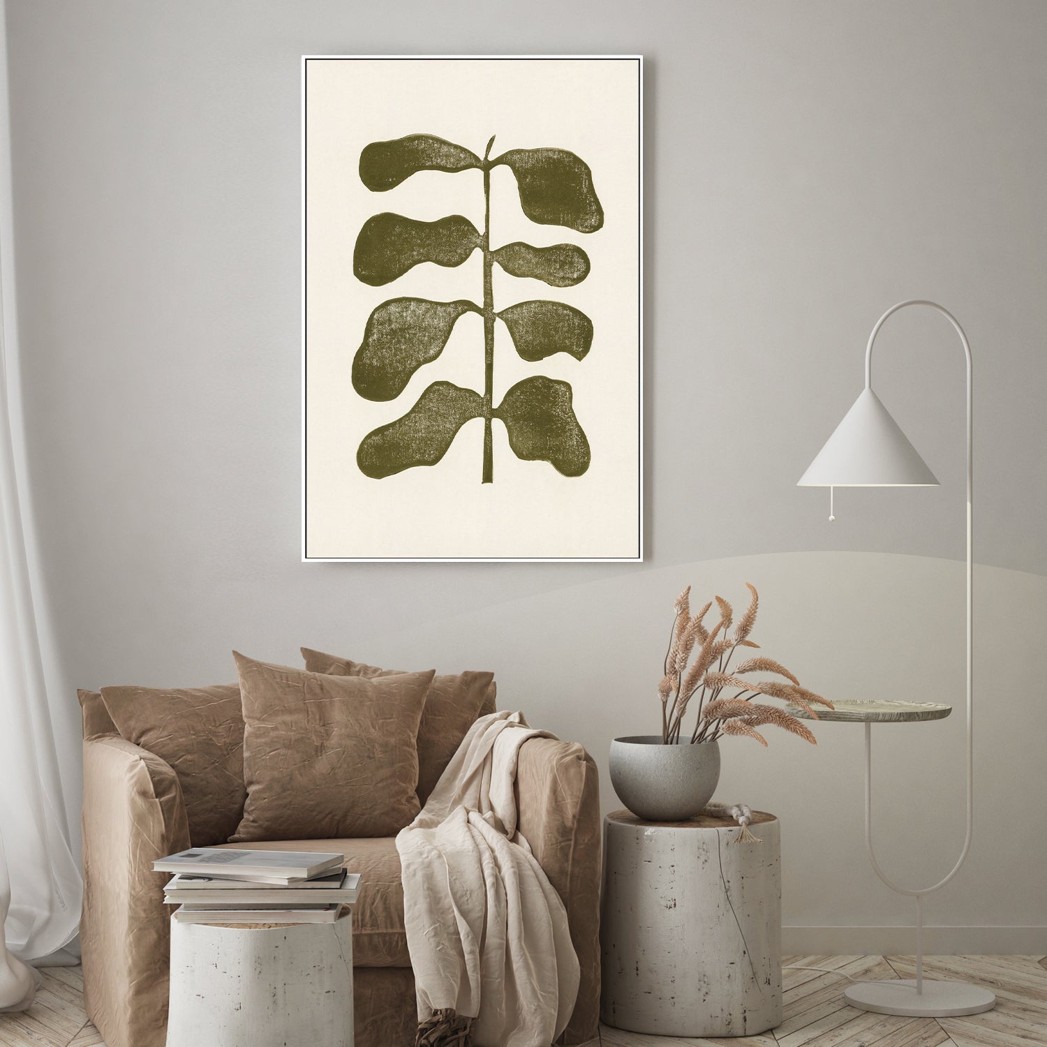 wall-art-print-canvas-poster-framed-Linocut Plant-7