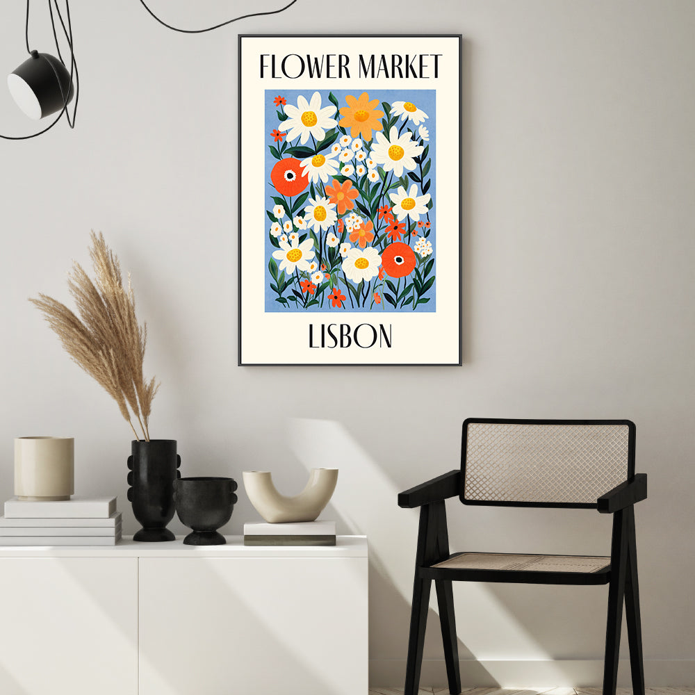 wall-art-print-canvas-poster-framed-Lisbon Flower Market , By Lia Nell-2