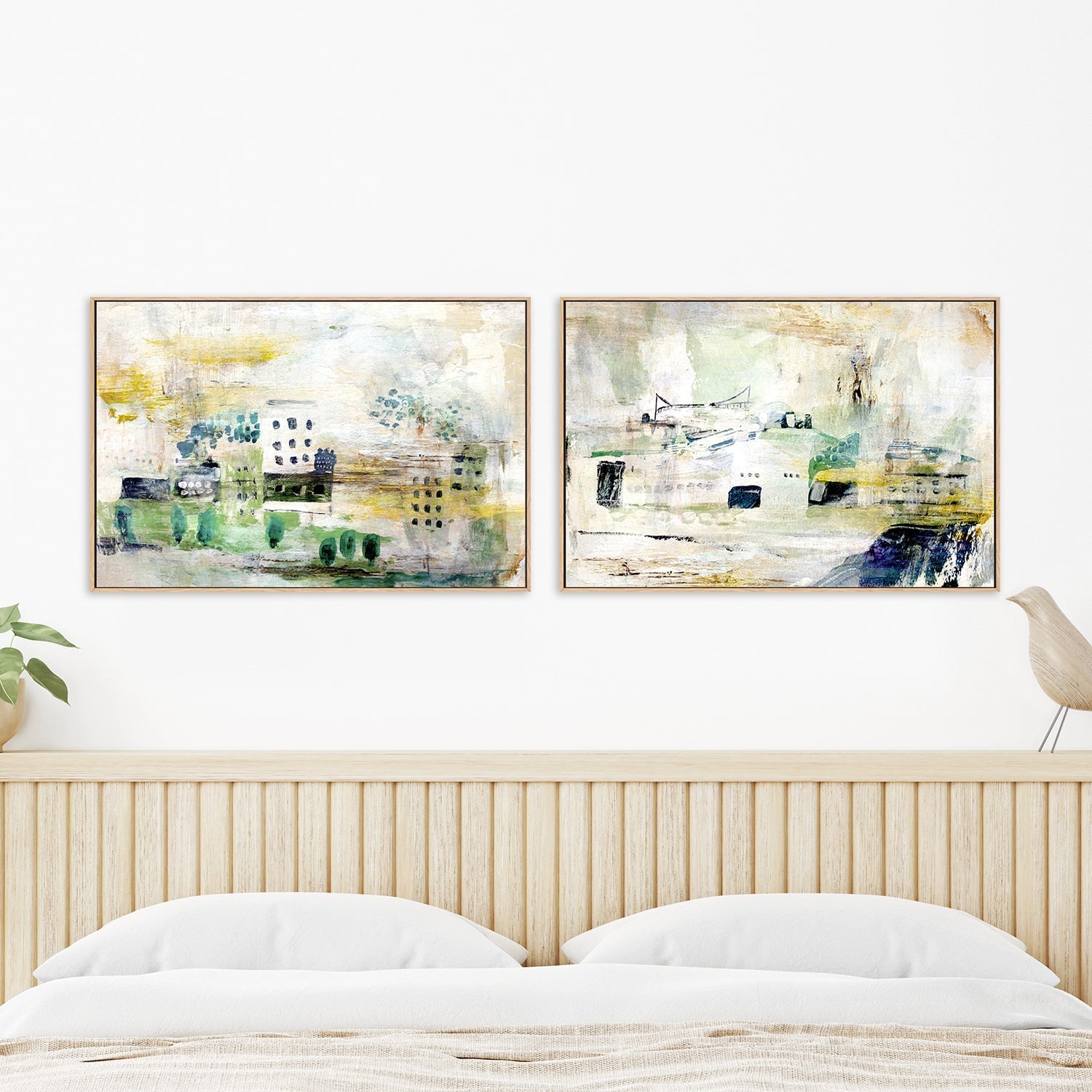 wall-art-print-canvas-poster-framed-Little City, Style A & B, Set Of 2 , By Hope Bainbridge-2