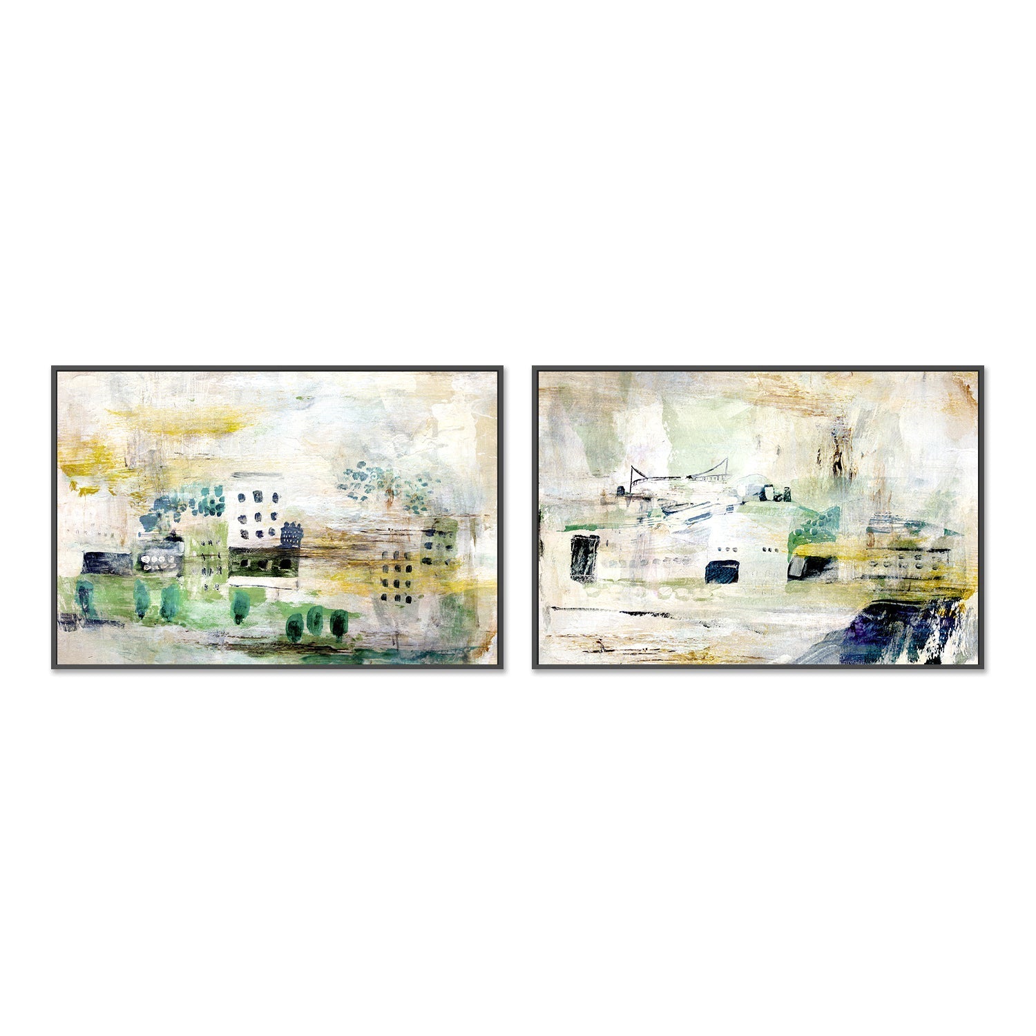 wall-art-print-canvas-poster-framed-Little City, Style A & B, Set Of 2 , By Hope Bainbridge-3