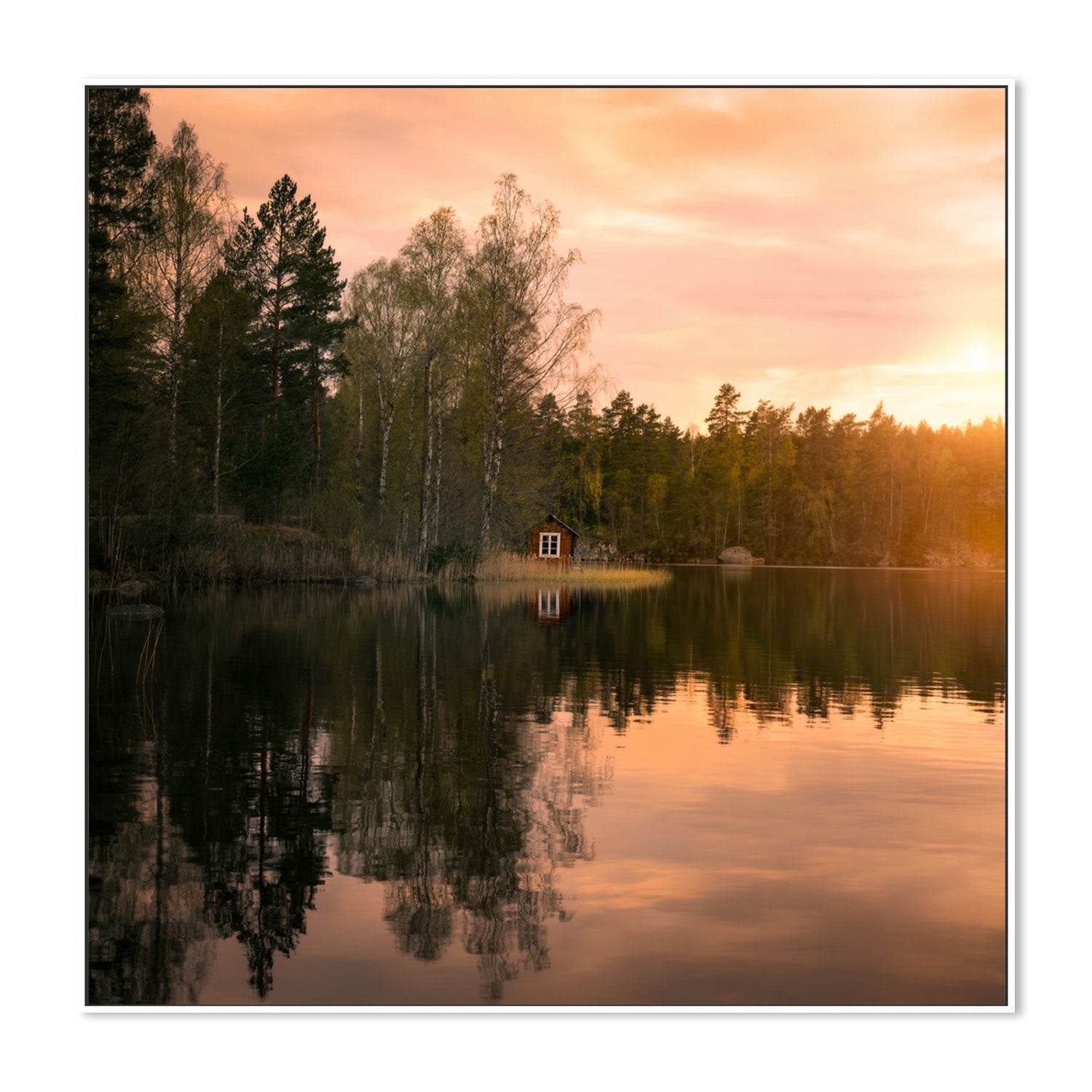 wall-art-print-canvas-poster-framed-Little Red House , By Christian Lindsten-GIOIA-WALL-ART