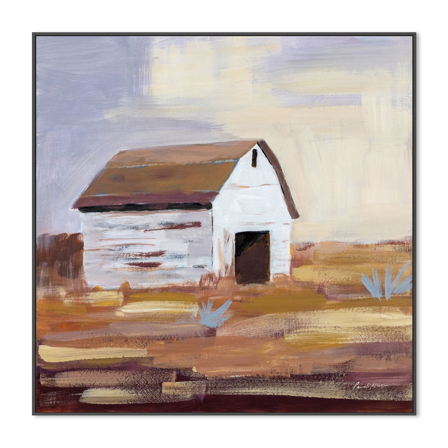 wall-art-print-canvas-poster-framed-Little White Barn-by-Pamela Munger-Gioia Wall Art