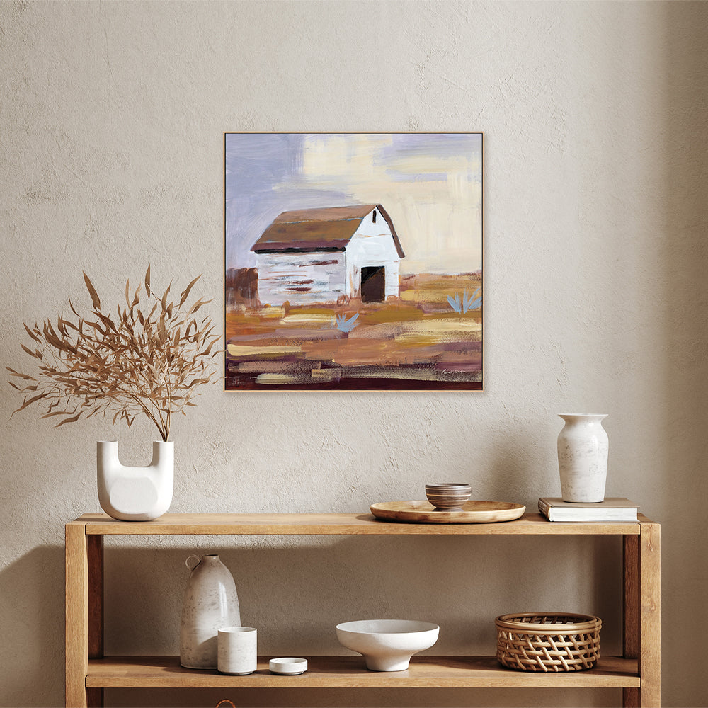 wall-art-print-canvas-poster-framed-Little White Barn-by-Pamela Munger-Gioia Wall Art