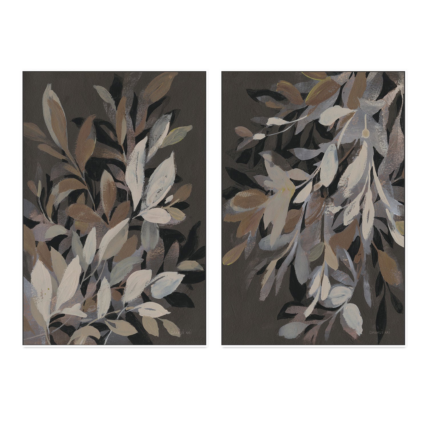 wall-art-print-canvas-poster-framed-Lively Branches, Style A & B, Set Of 2 , By Danhui Nai-1