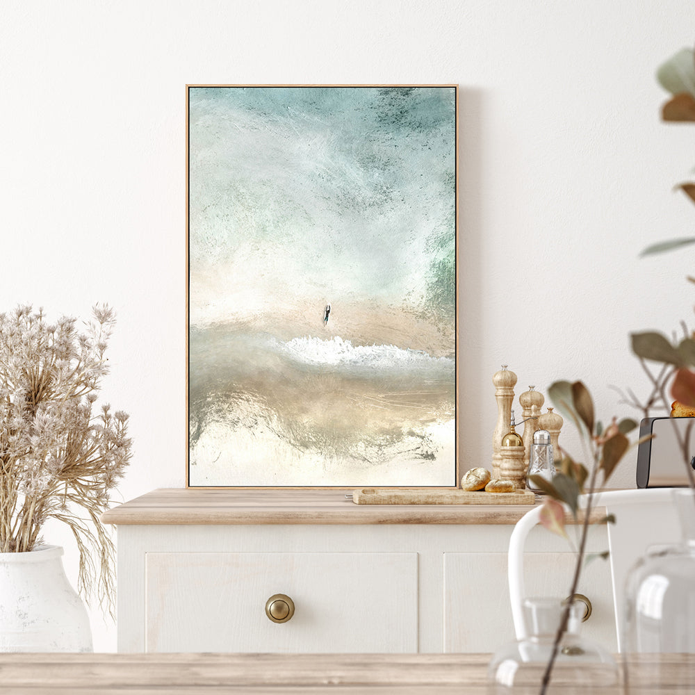 wall-art-print-canvas-poster-framed-Lone Surfer , By Dan Hobday-GIOIA-WALL-ART