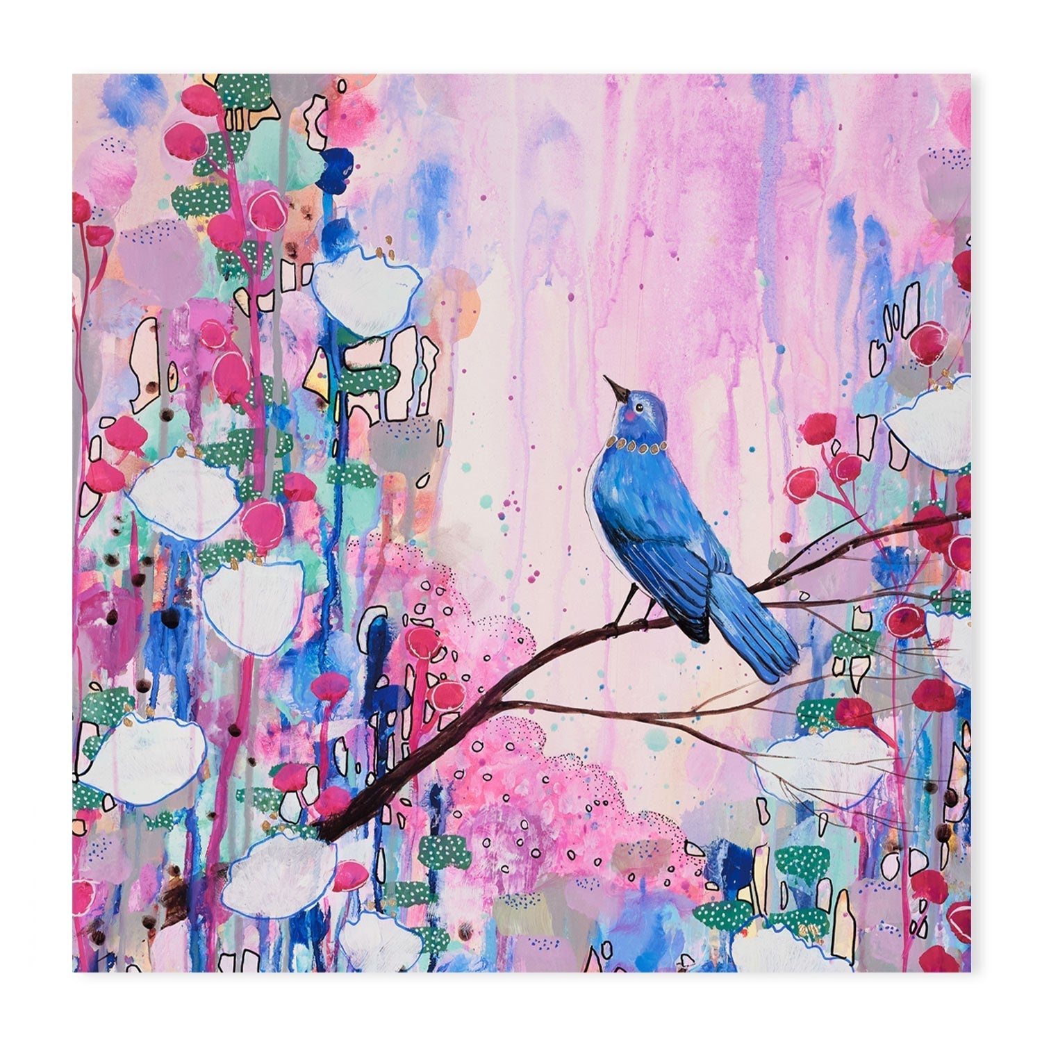 wall-art-print-canvas-poster-framed-Lonesome Blue Bird, Style A , By Sylvie Demers-GIOIA-WALL-ART