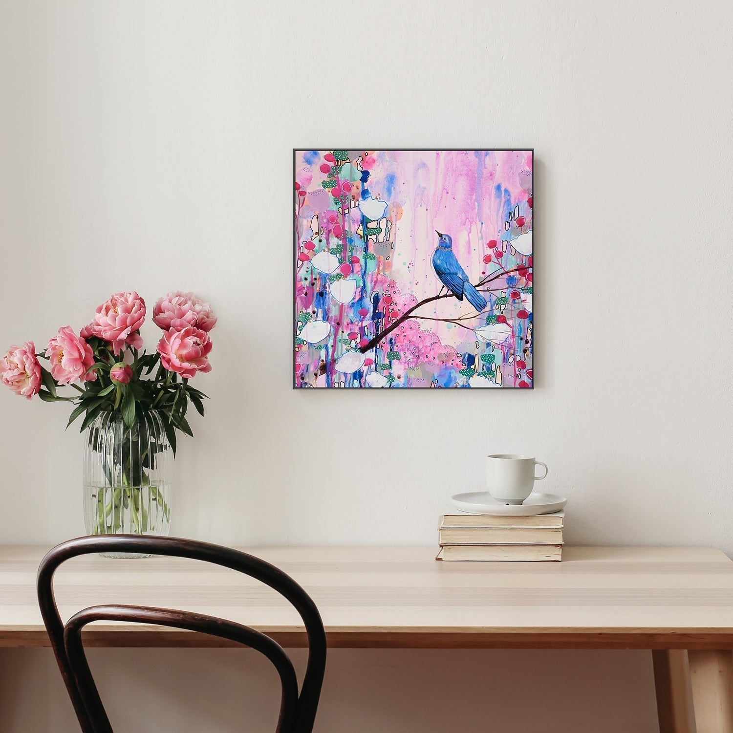 wall-art-print-canvas-poster-framed-Lonesome Blue Bird, Style A , By Sylvie Demers-GIOIA-WALL-ART