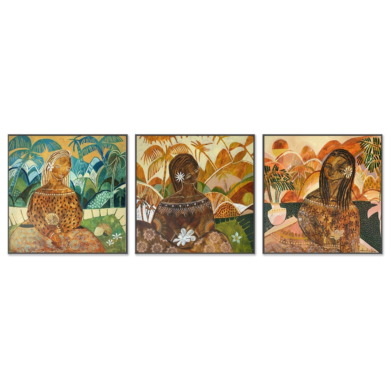 wall-art-print-canvas-poster-framed-Luana Kailani Miliani, Set Of 3 , By Amanda Skye-3