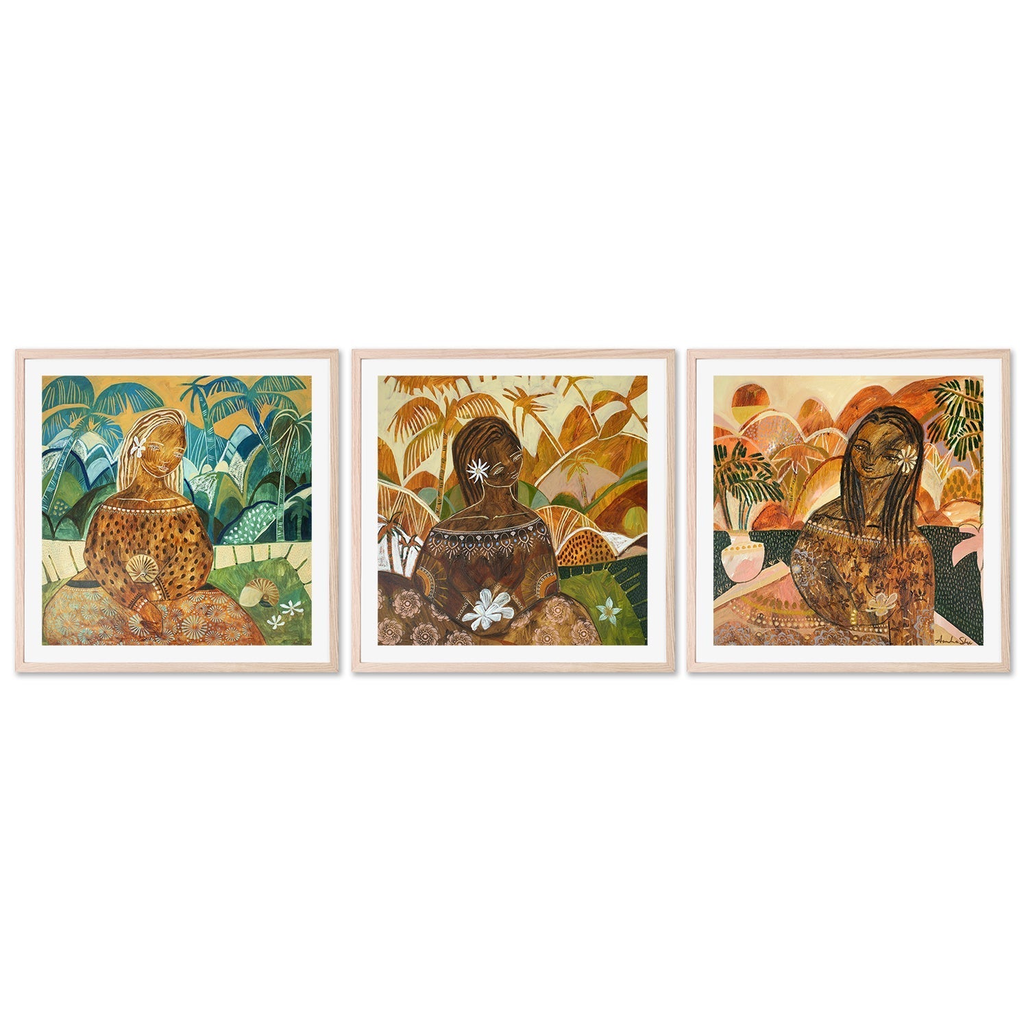 wall-art-print-canvas-poster-framed-Luana Kailani Miliani, Set Of 3 , By Amanda Skye-6