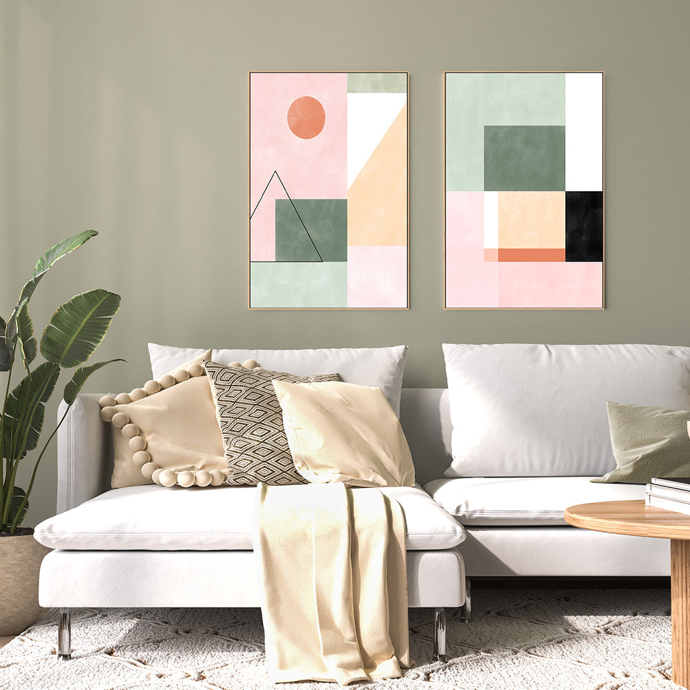 wall-art-print-canvas-poster-framed-Luminous Geometry, Style A & B, Set Of 2 , By Elena Ristova-GIOIA-WALL-ART