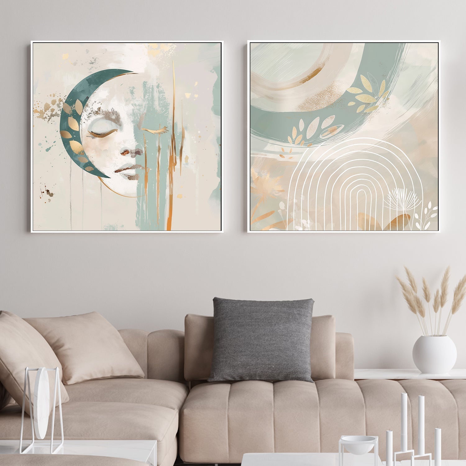 wall-art-print-canvas-poster-framed-Luna Aurelia, Style A & B, Set Of 2 , By Bella Eve-2