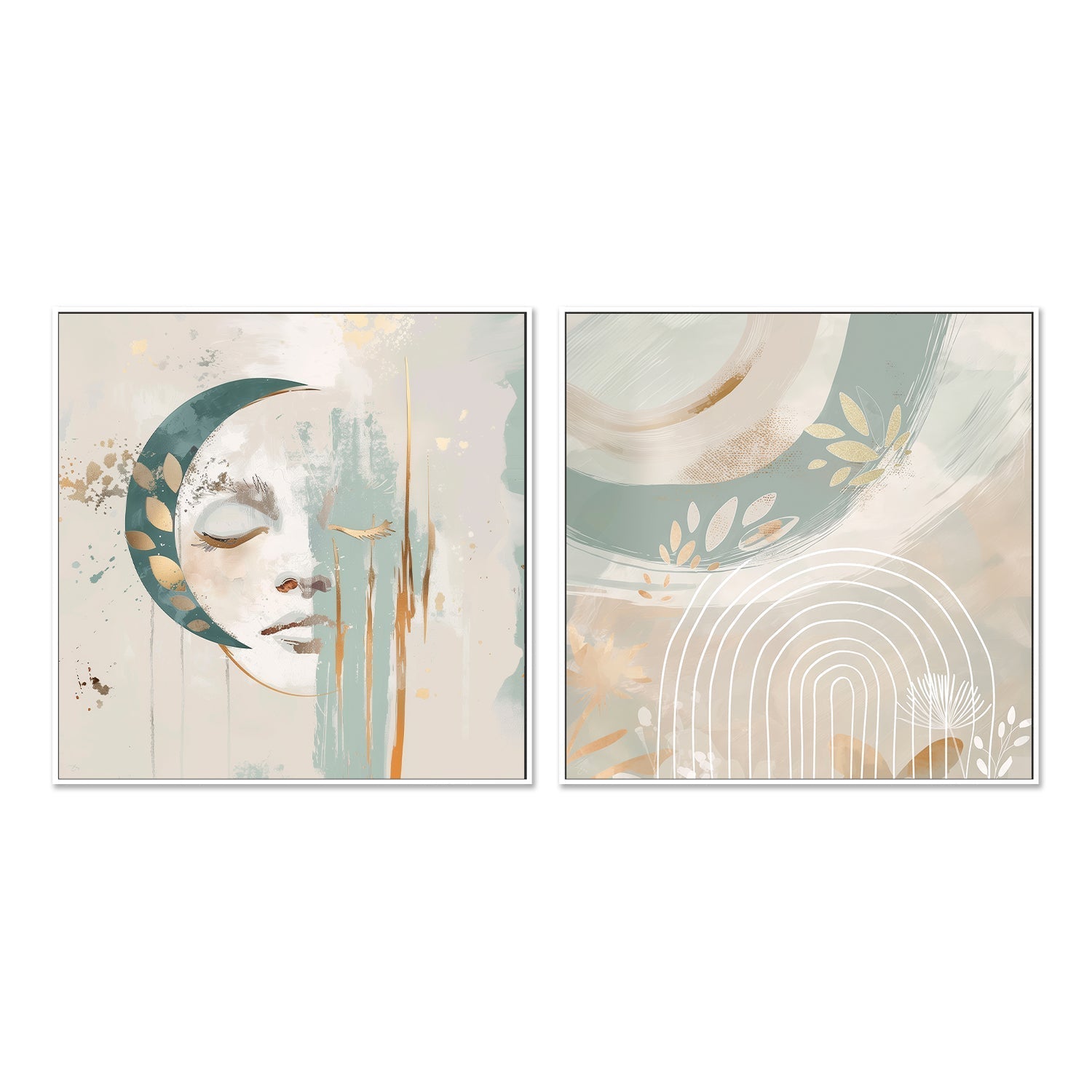 wall-art-print-canvas-poster-framed-Luna Aurelia, Style A & B, Set Of 2 , By Bella Eve-5