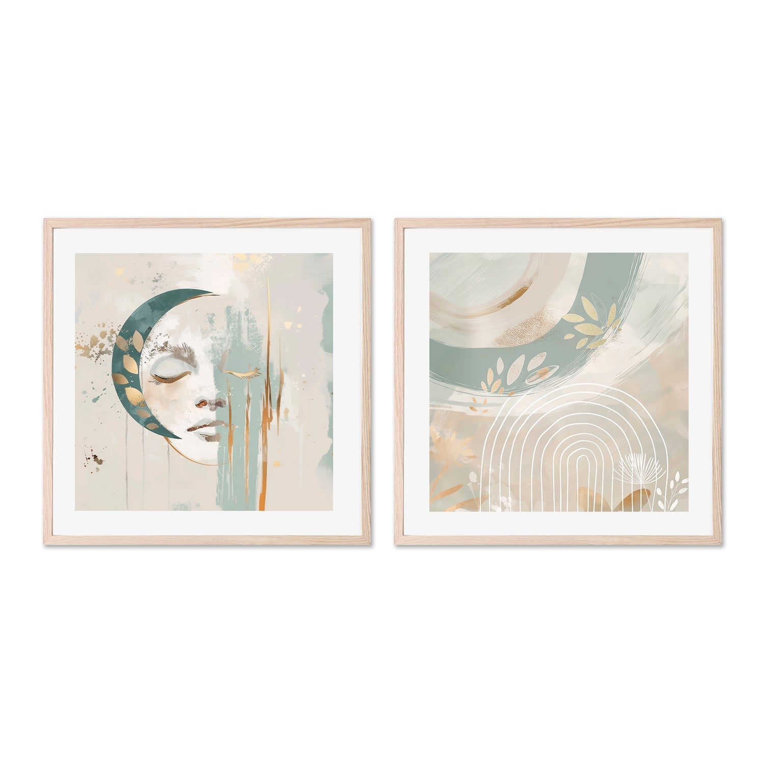 wall-art-print-canvas-poster-framed-Luna Aurelia, Style A & B, Set Of 2 , By Bella Eve-6