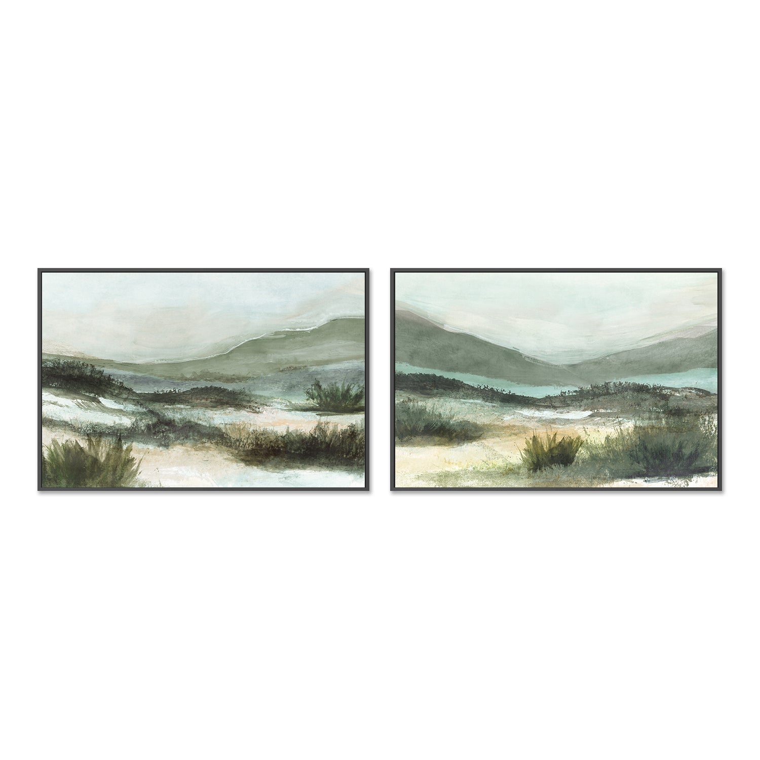 wall-art-print-canvas-poster-framed-Lush Landscape, Style A & B, Set of 2 , By Nina Blue-3