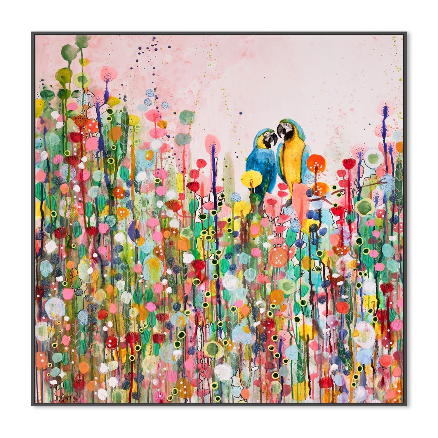 wall-art-print-canvas-poster-framed-Macaws In Love, Style B , By Sylvie Demers-GIOIA-WALL-ART