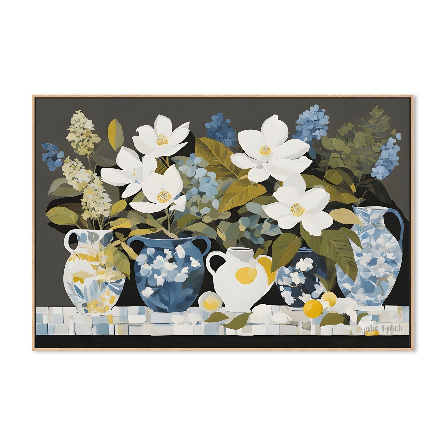 wall-art-print-canvas-poster-framed-Magnolia Mosaic , By Julie Lynch-4