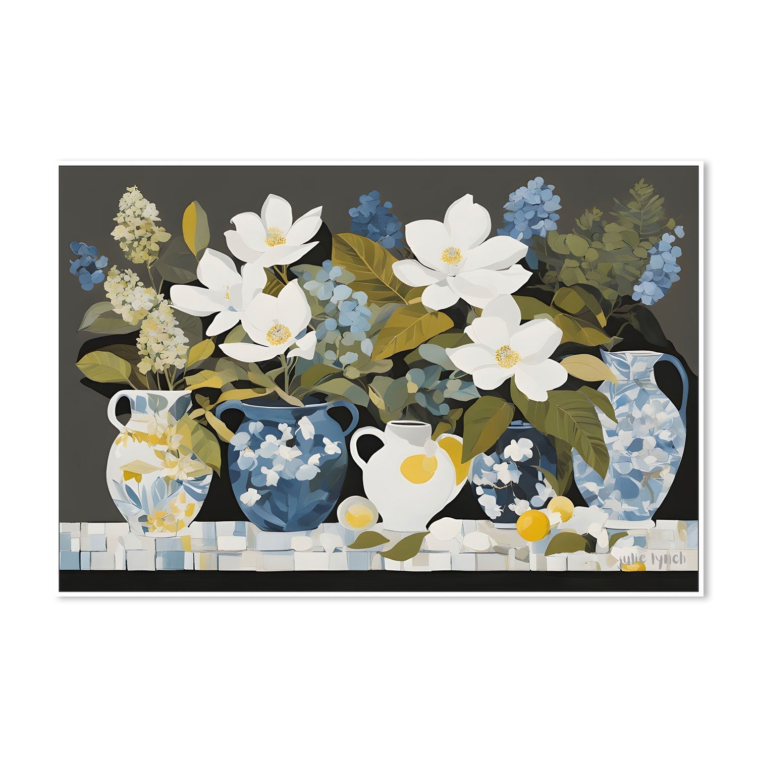 wall-art-print-canvas-poster-framed-Magnolia Mosaic , By Julie Lynch-5