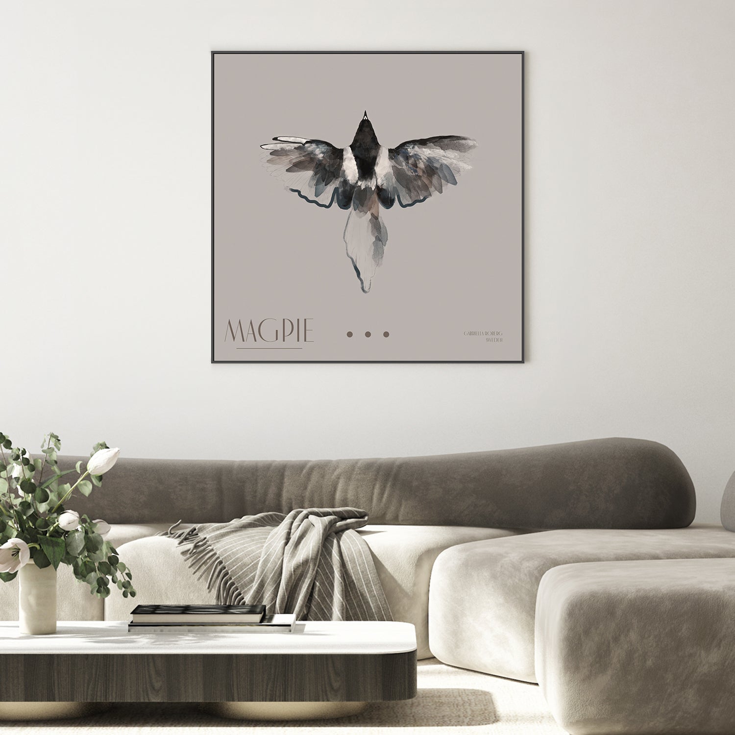 wall-art-print-canvas-poster-framed-Magpie, Style A , By Gabriella Roberg-2