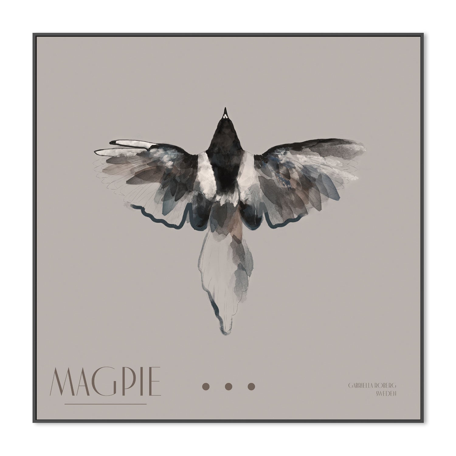 wall-art-print-canvas-poster-framed-Magpie, Style A , By Gabriella Roberg-3