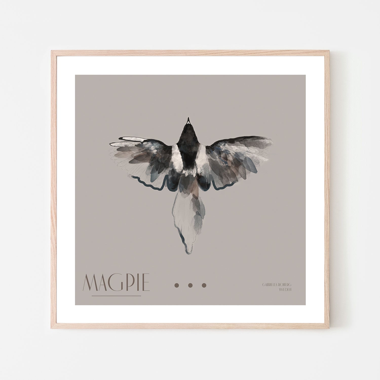 wall-art-print-canvas-poster-framed-Magpie, Style A , By Gabriella Roberg-6