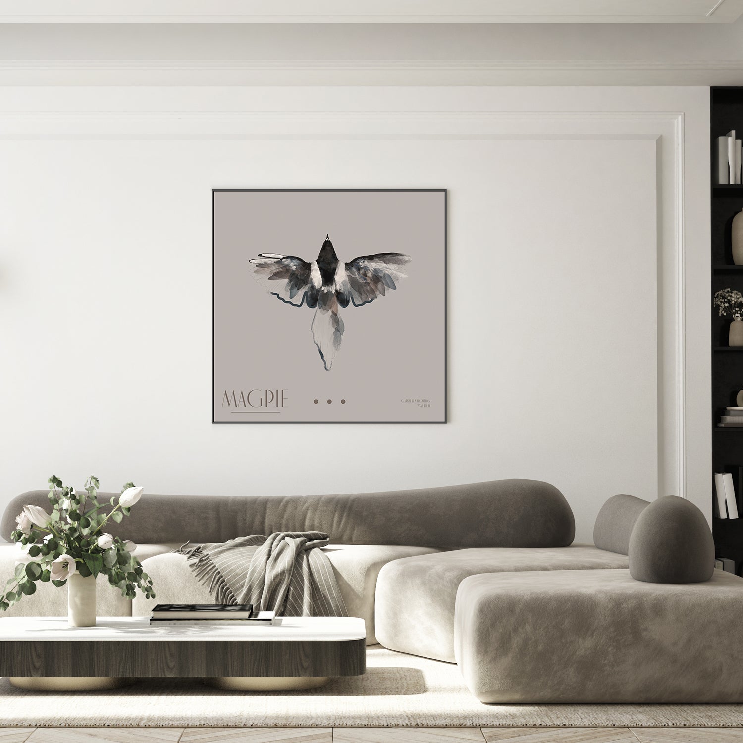 wall-art-print-canvas-poster-framed-Magpie, Style A , By Gabriella Roberg-7