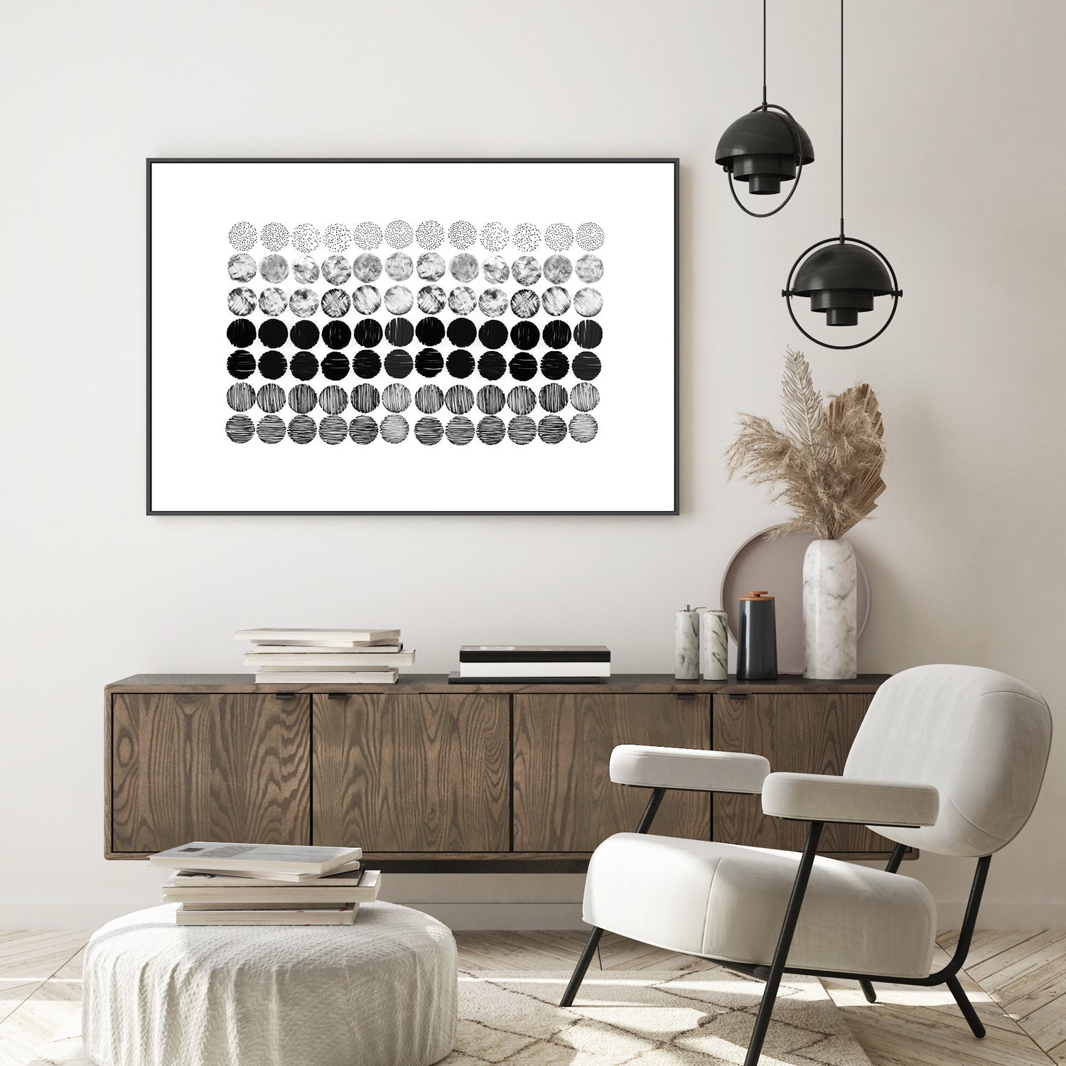 wall-art-print-canvas-poster-framed-Meditation Circles , By Danushka Abeygoda-GIOIA-WALL-ART