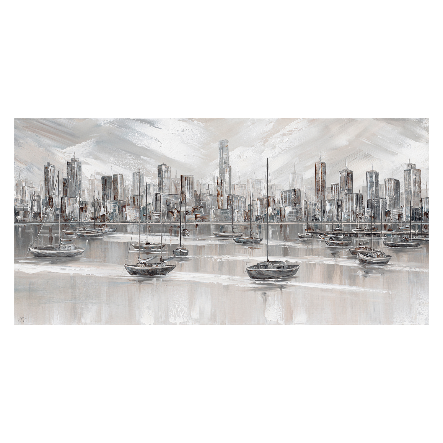 wall-art-print-canvas-poster-framed-Melbourne City Skyline , By Isabella Karolewicz-1