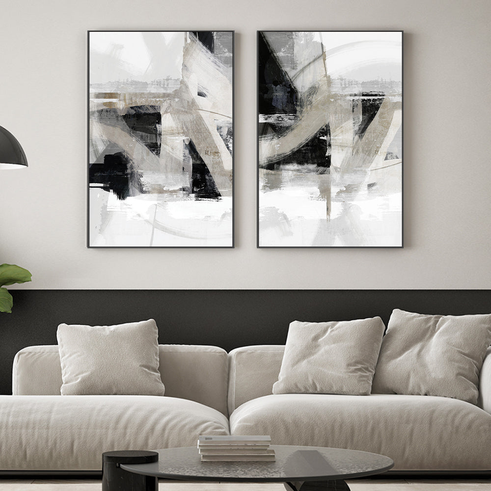 wall-art-print-canvas-poster-framed-Messy Urban Complex, Style A & B, Set of 2 , By Nina Blue-2