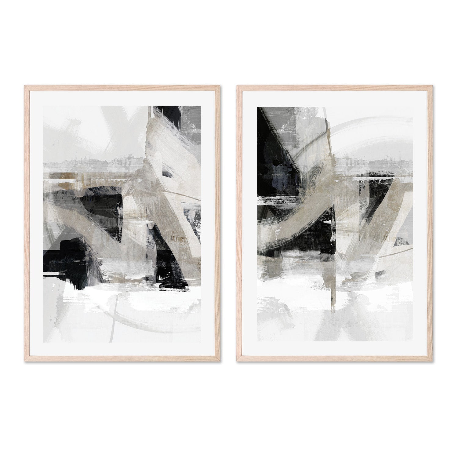 wall-art-print-canvas-poster-framed-Messy Urban Complex, Style A & B, Set of 2 , By Nina Blue-6