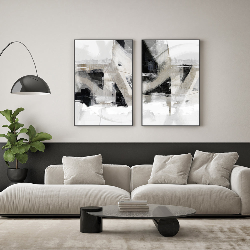 wall-art-print-canvas-poster-framed-Messy Urban Complex, Style A & B, Set of 2 , By Nina Blue-7