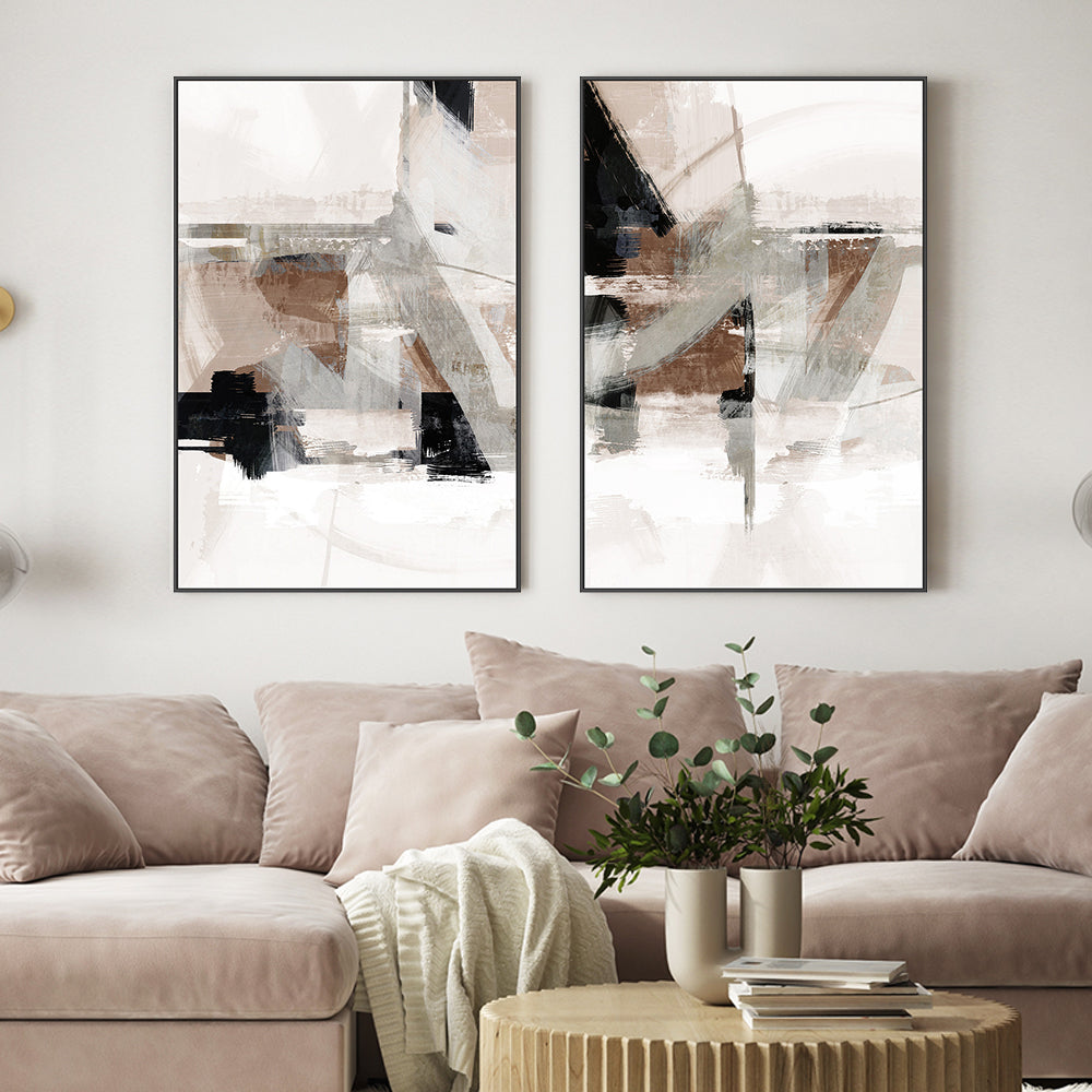 wall-art-print-canvas-poster-framed-Messy Urban Complex, Style C & D, Set of 2 , By Nina Blue-2