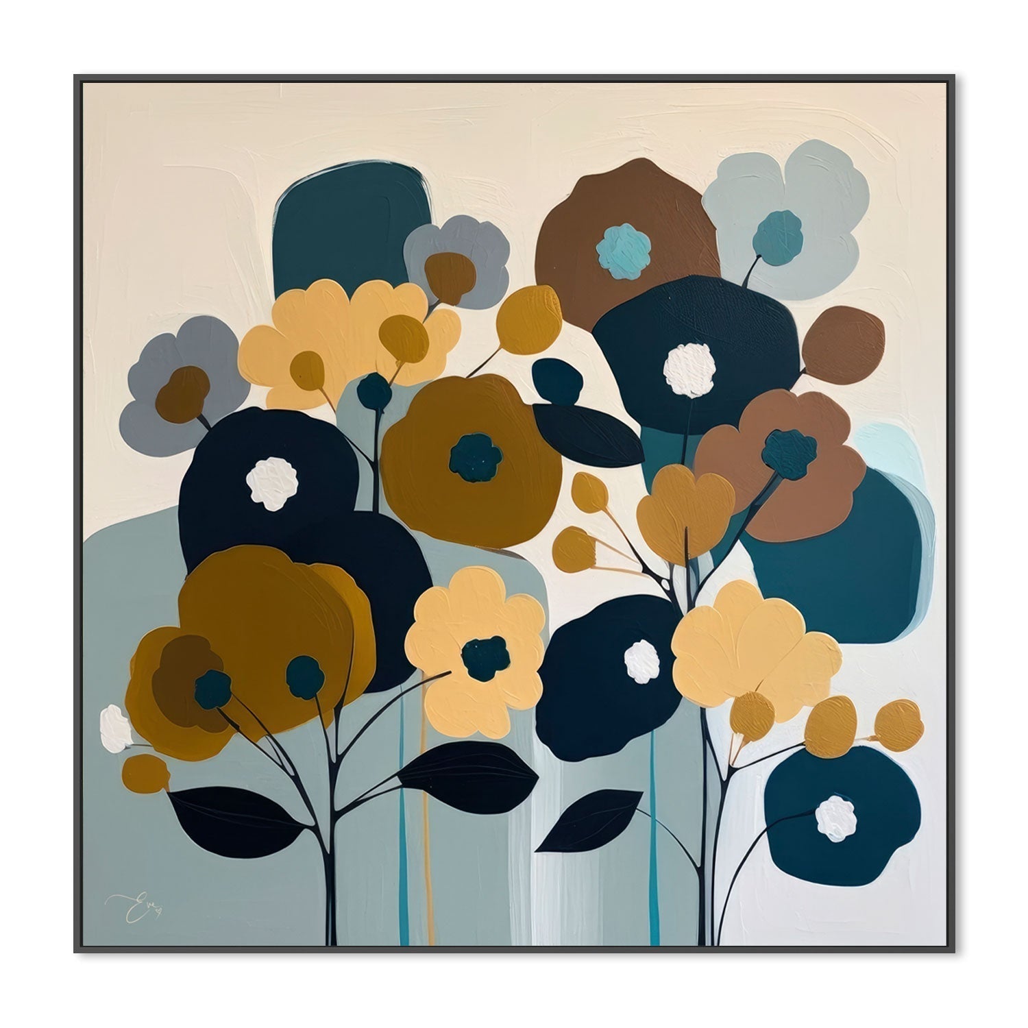 wall-art-print-canvas-poster-framed-Mid Century Bouquet , By Bella Eve-GIOIA-WALL-ART