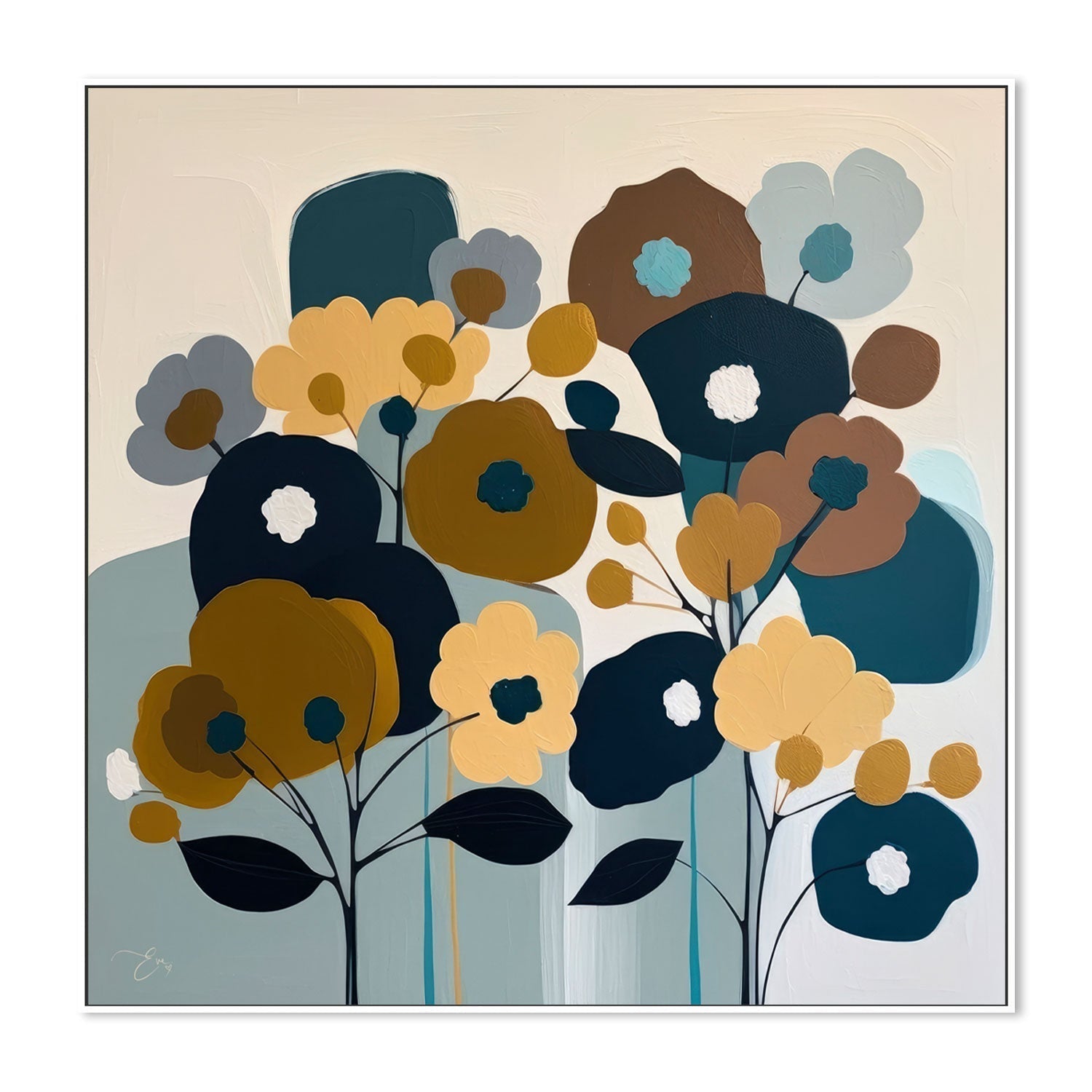 wall-art-print-canvas-poster-framed-Mid Century Bouquet , By Bella Eve-GIOIA-WALL-ART