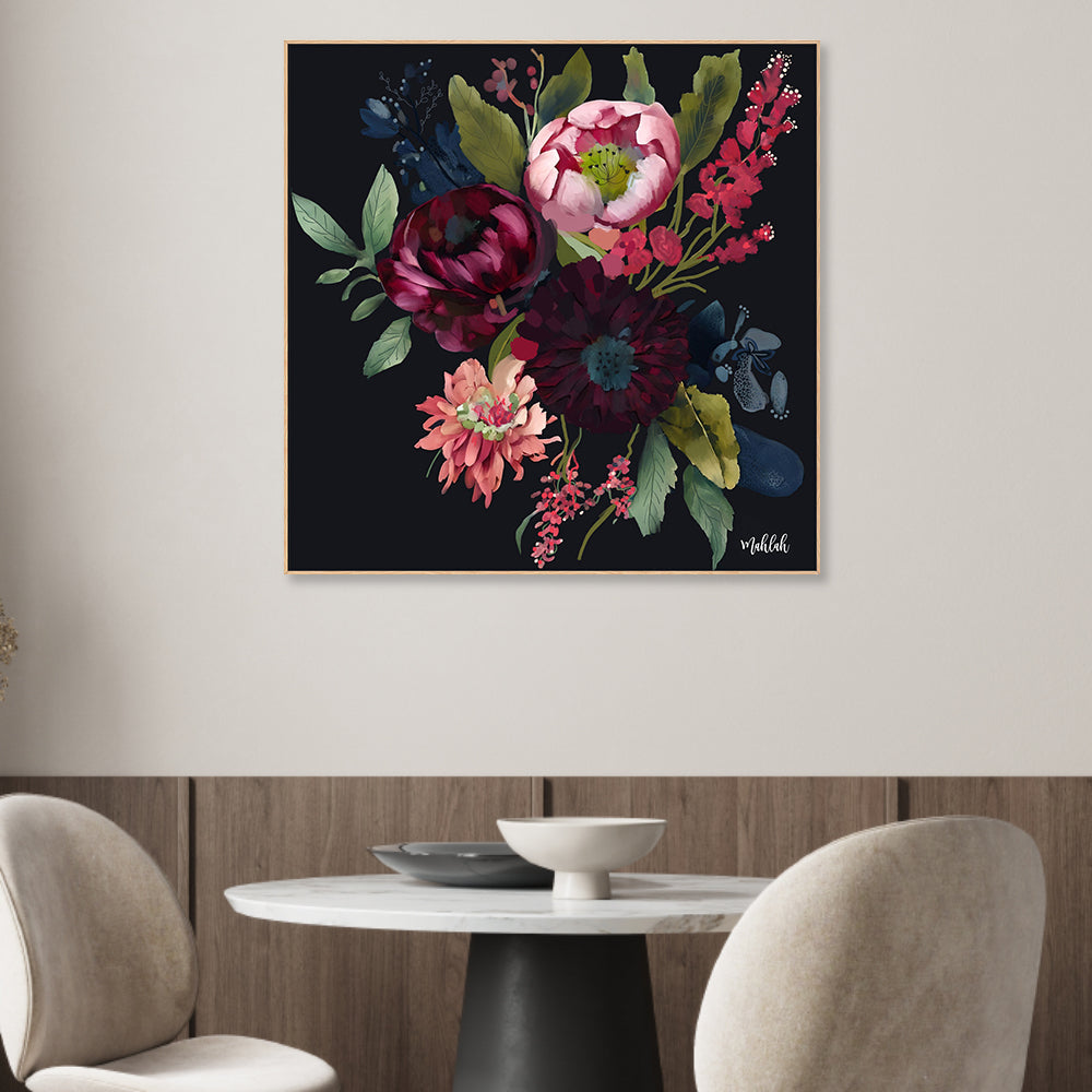 wall-art-print-canvas-poster-framed-Midnight Flowers , By Inkheart Designs-2