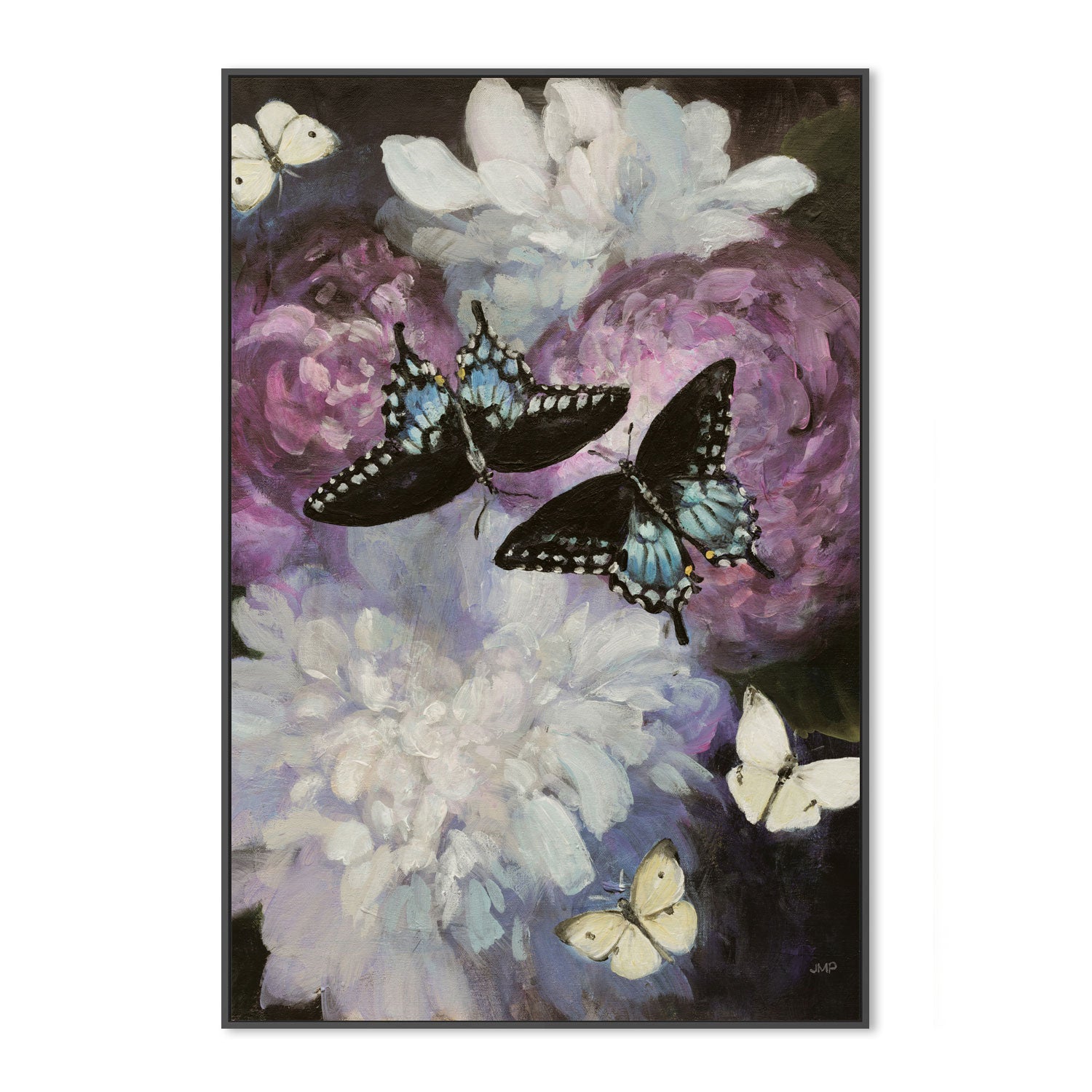 wall-art-print-canvas-poster-framed-Midnight Garden Butterflies , By Julia Purinton-3