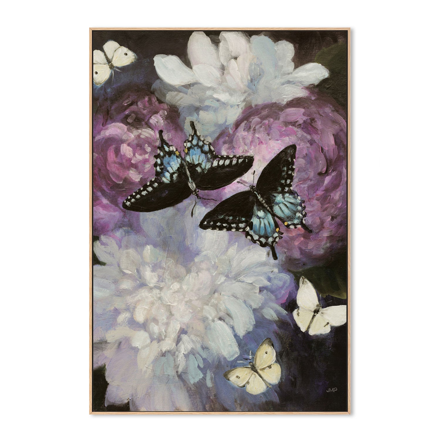 wall-art-print-canvas-poster-framed-Midnight Garden Butterflies , By Julia Purinton-4