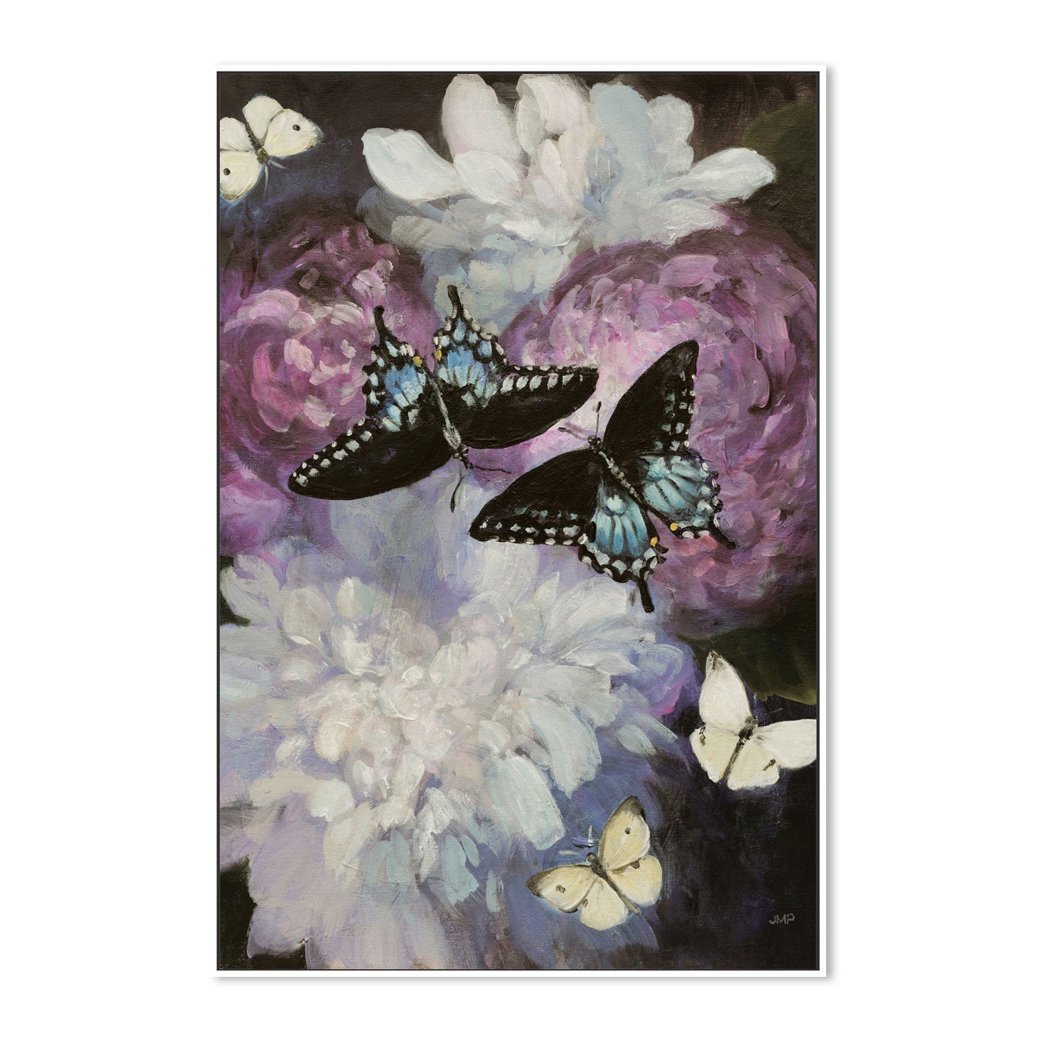 wall-art-print-canvas-poster-framed-Midnight Garden Butterflies , By Julia Purinton-5